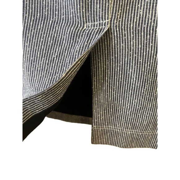 Altuzarra Blue White Pinstripe Patch Pockets Above Knee Pencil Skirt Size 44 - Picture 8 of 12